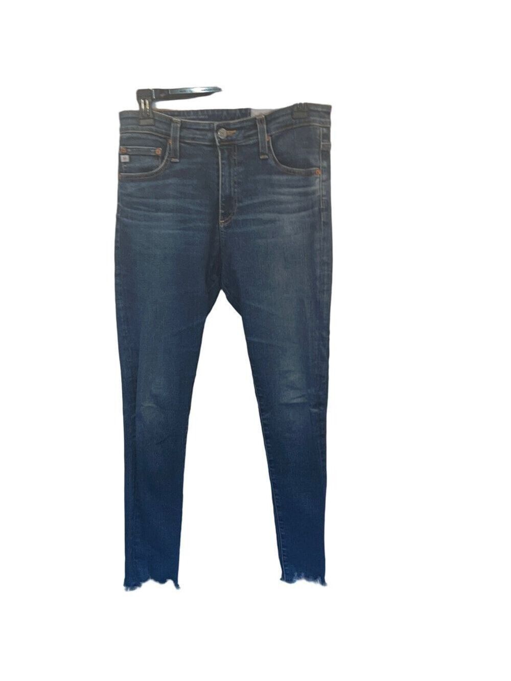 AG-ED Denim Classic Blue “Skinny” Jeans for Women, Size 28R, Rough Cut